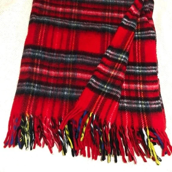 Acrylic Plaid Red Throw Blanket - Picture 3 of 8